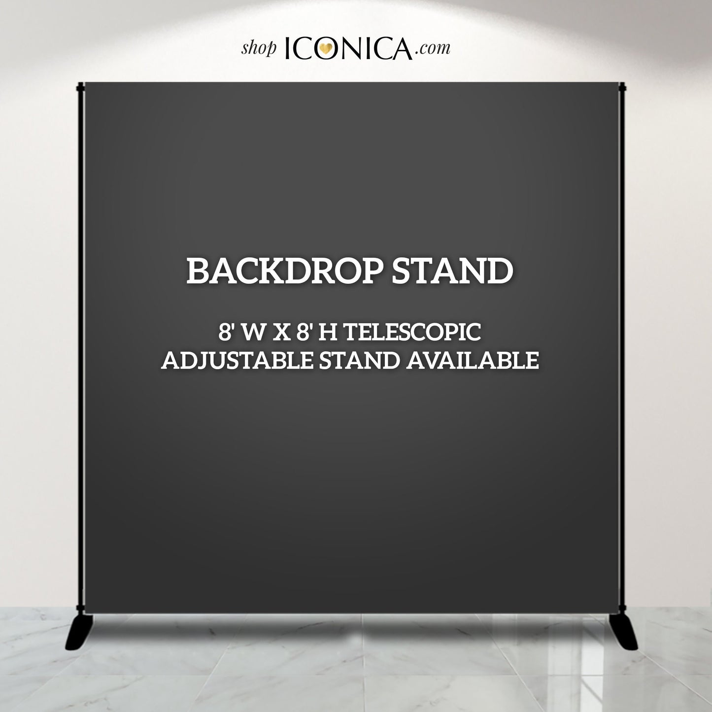 Adjustable Telescopic Backdrop Stand, 8'x8' or 8'x10' Upgrade