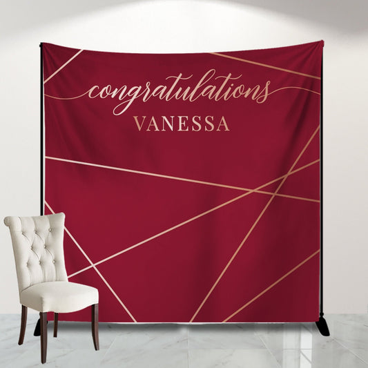 Personalized Graduation Backdrop, Modern Geometric Design