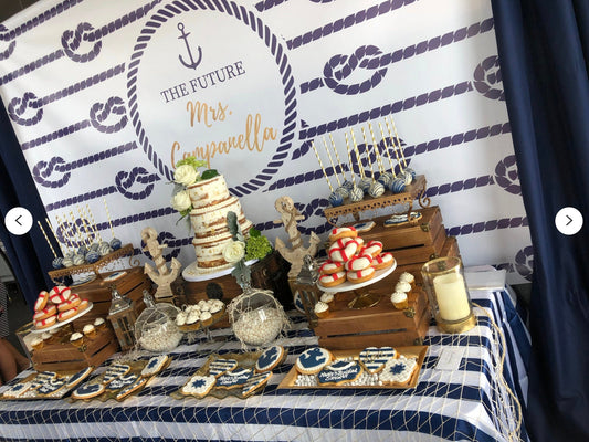 Nautical Bridal Shower Backdrop, Knots Design (Printed or Printable)