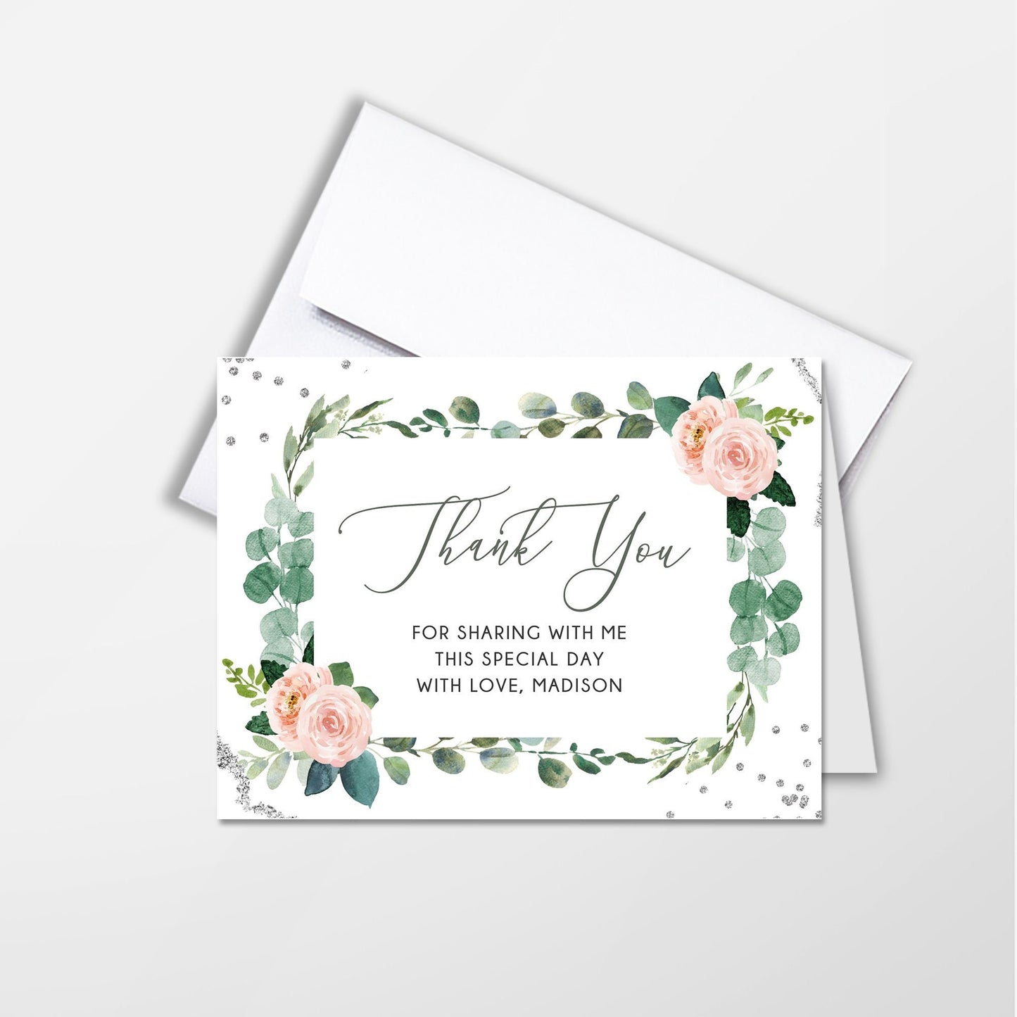 Floral Succulent Thank You Cards, Printed A2 with Envelopes