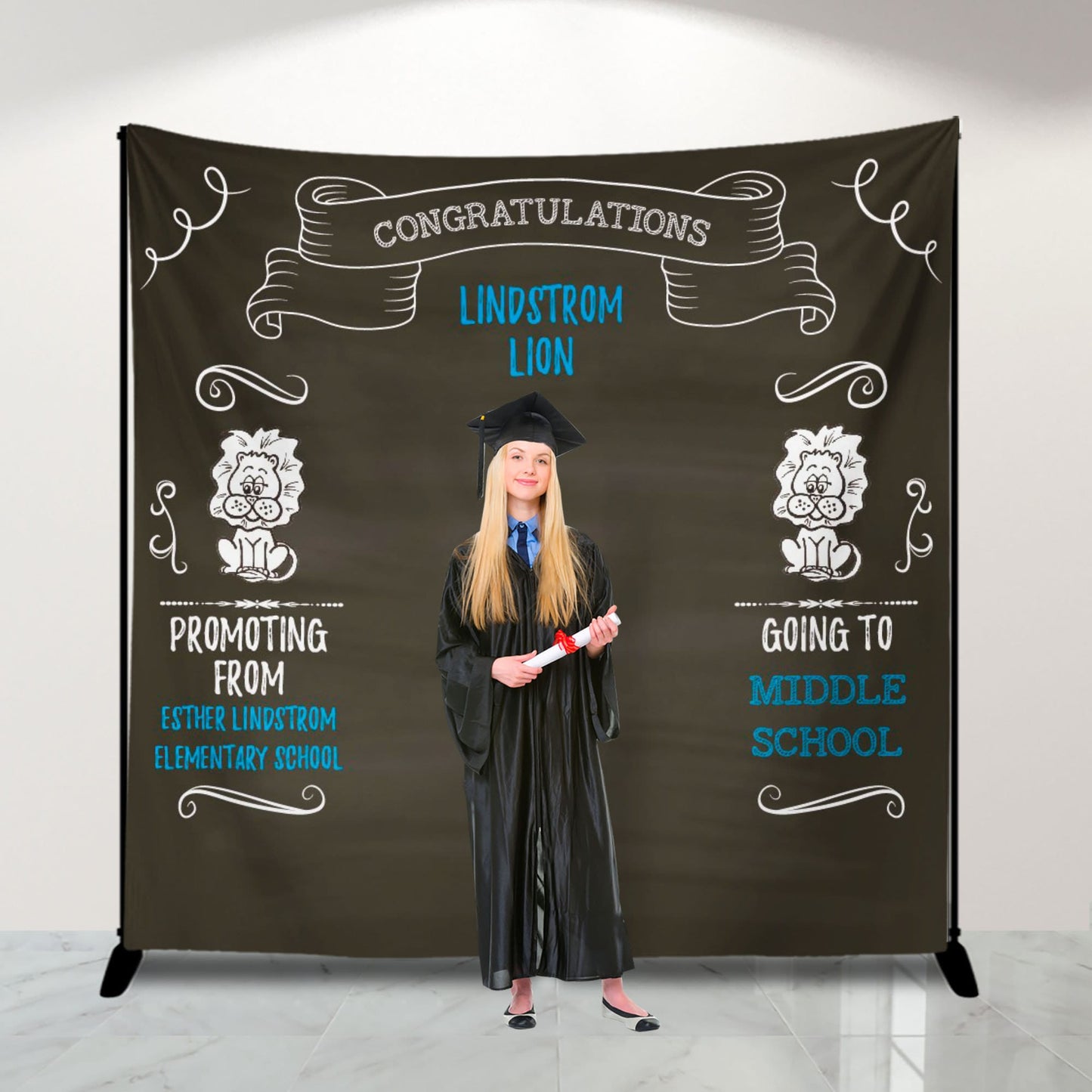 Custom Graduation Photo Booth Backdrop, Personalized Design (Printed or Printable File)