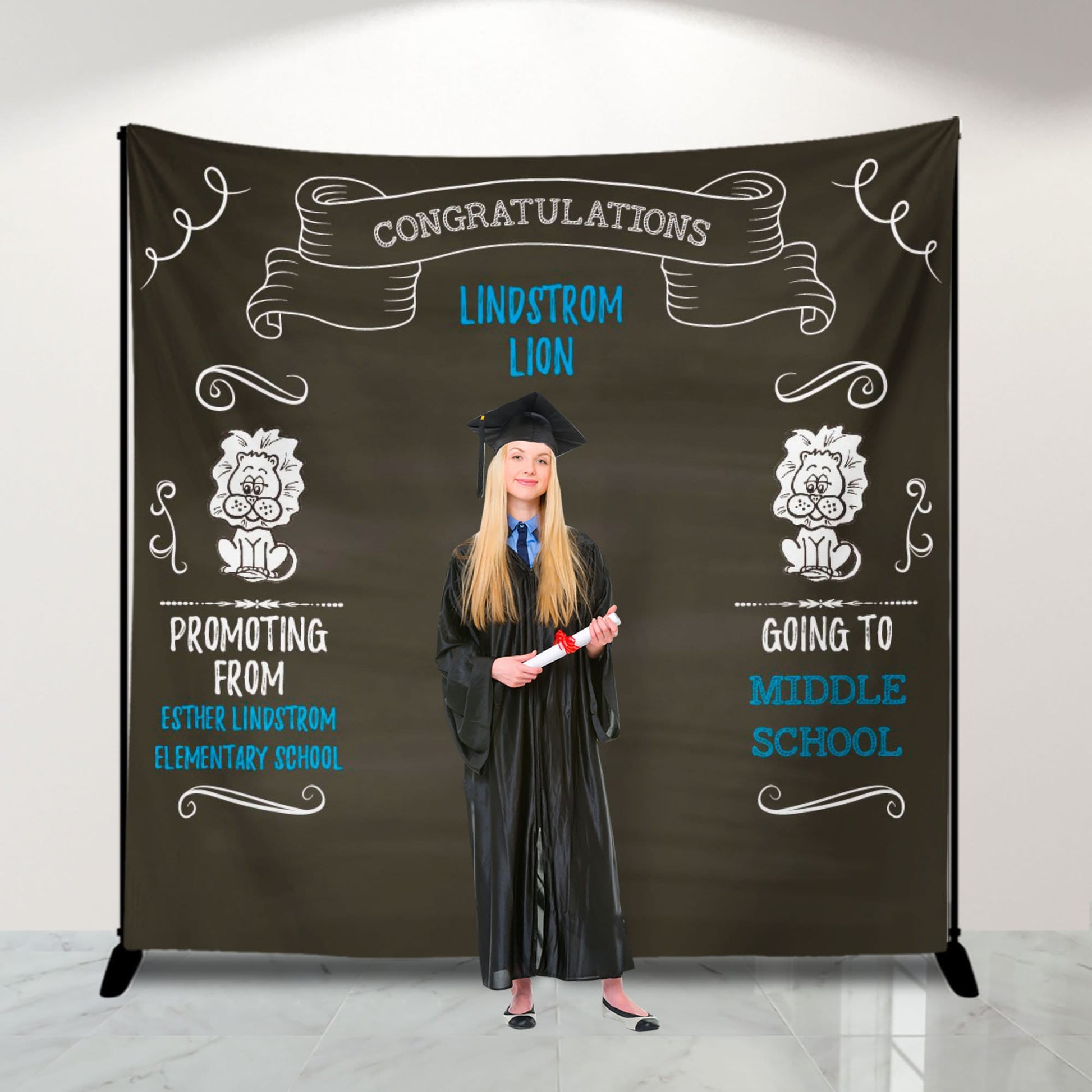 Custom Graduation Photo Booth Backdrop, Personalized Design (Printed or Printable File)