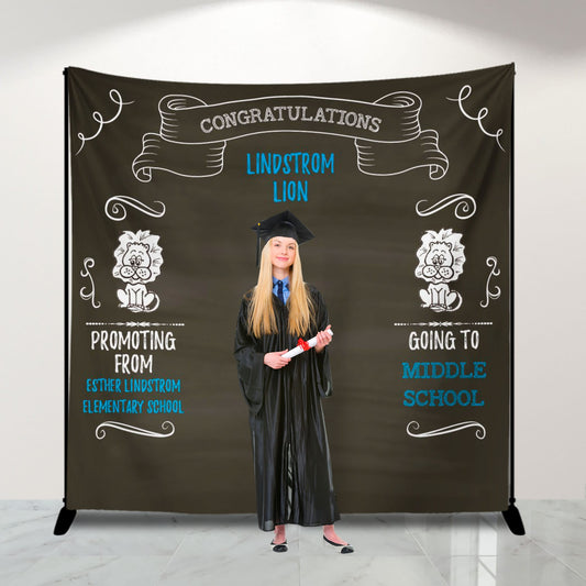 Custom Graduation Photo Booth Backdrop, Personalized Design (Printed or Printable File)