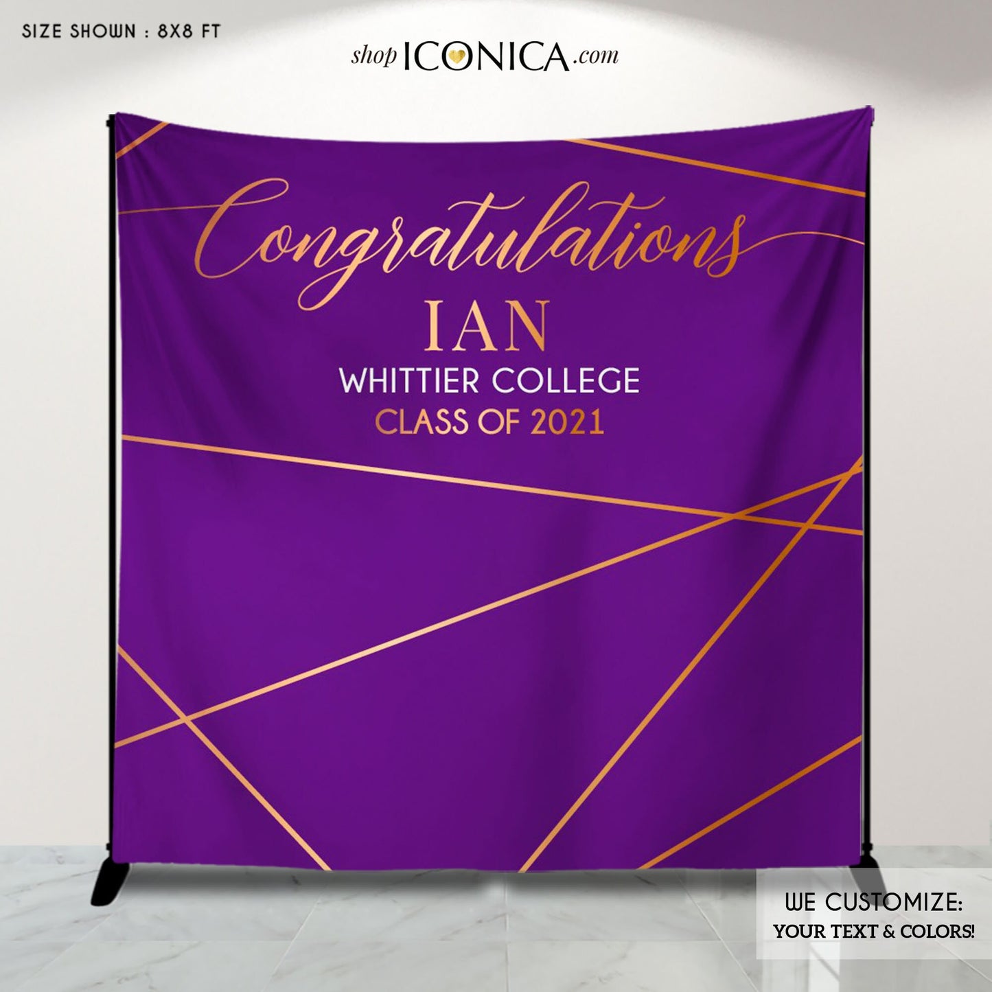 Custom Graduation Backdrop, Geometric Photo Booth Prop