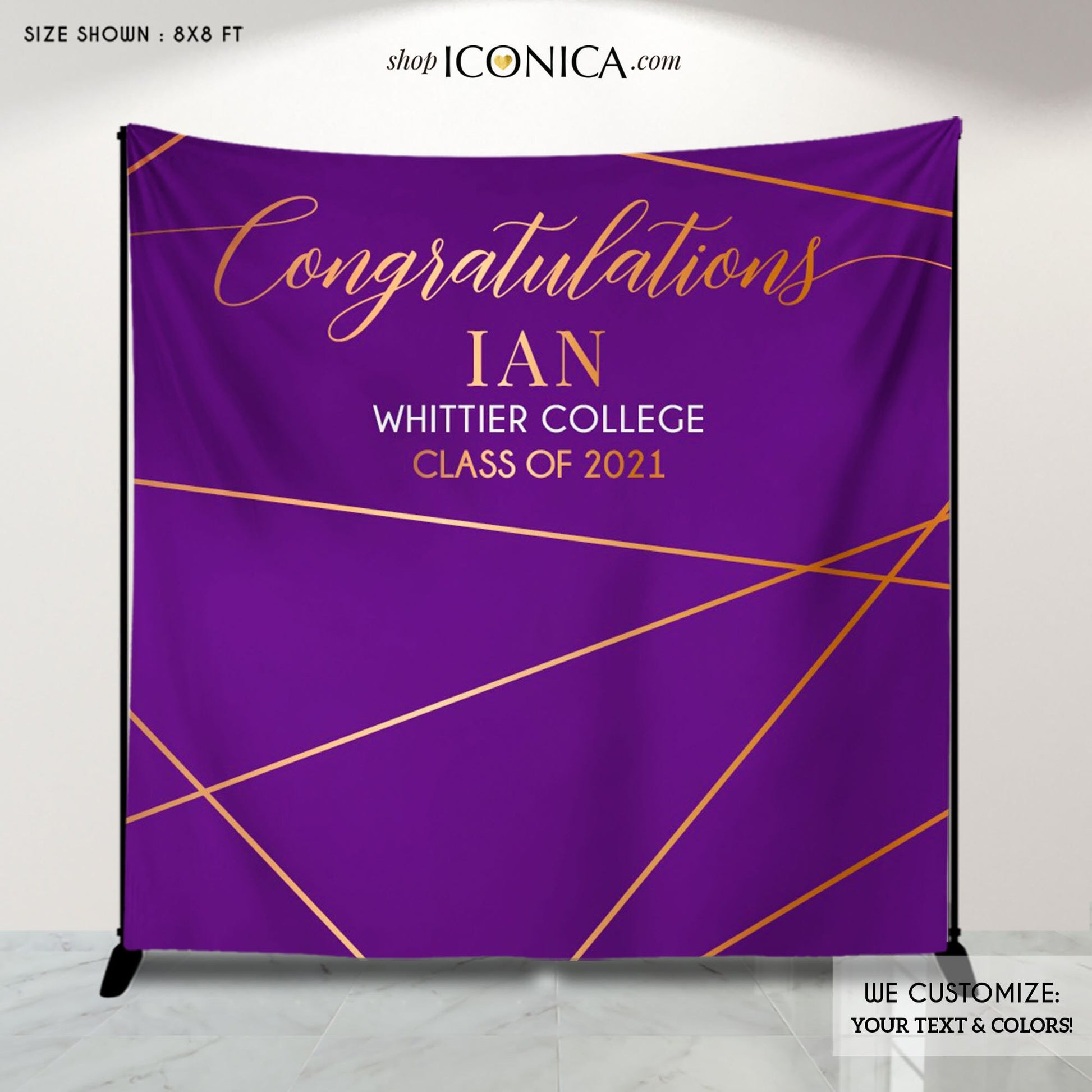 Custom Graduation Backdrop, Geometric Photo Booth Prop