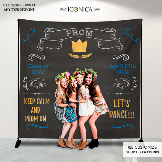 Personalized Prom Photo Backdrop, Custom Graduation Step and Repeat
