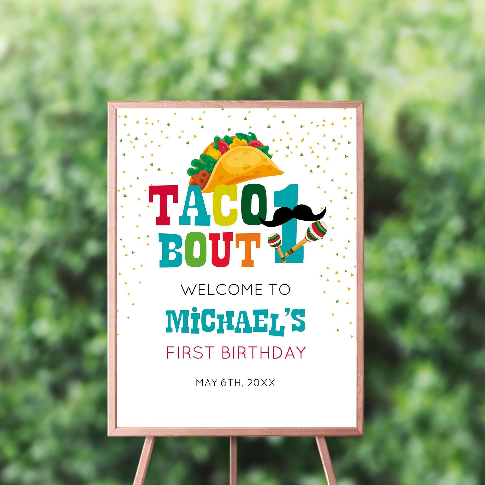 Taco Fiesta Welcome Sign, Custom Party Poster