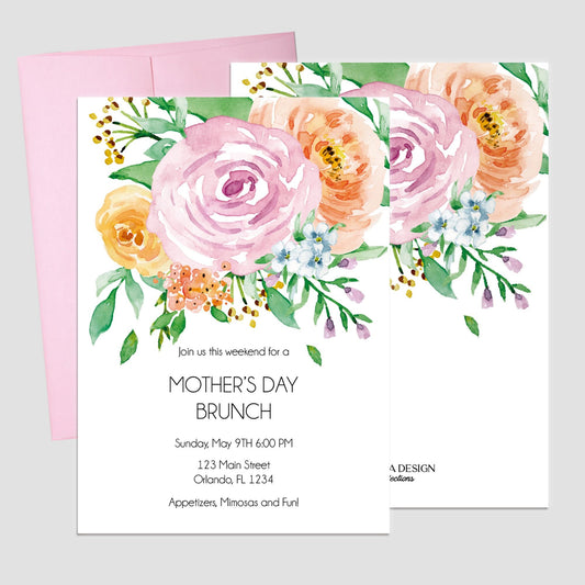 Floral Mother's Day Brunch Invitation, Printed Cards