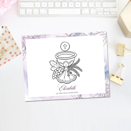 Floral Lavender Watercolor Placemat, 8x10 Printable (DIY)