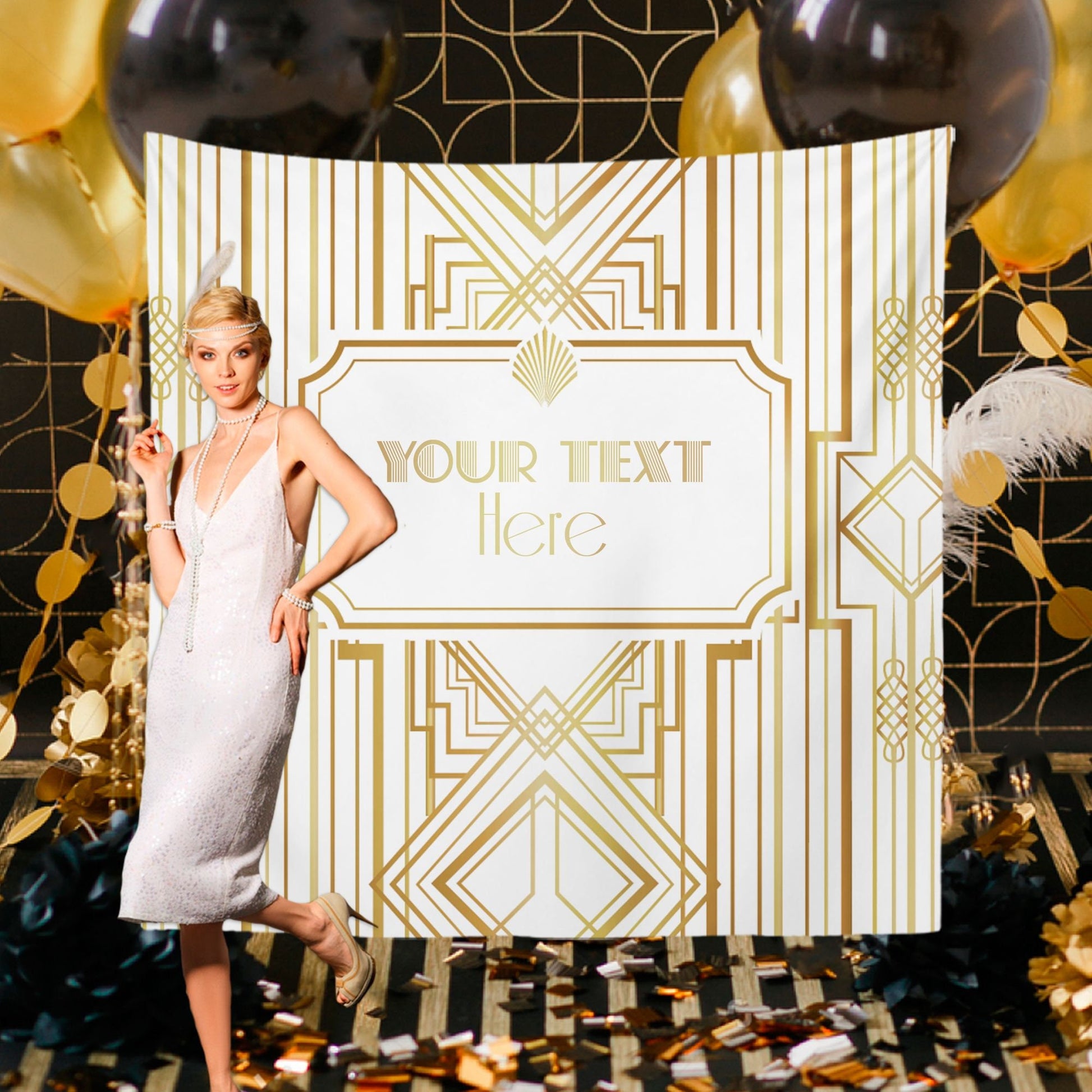 Great Gatsby Backdrop, Roaring 20s Party, Art Deco Decor