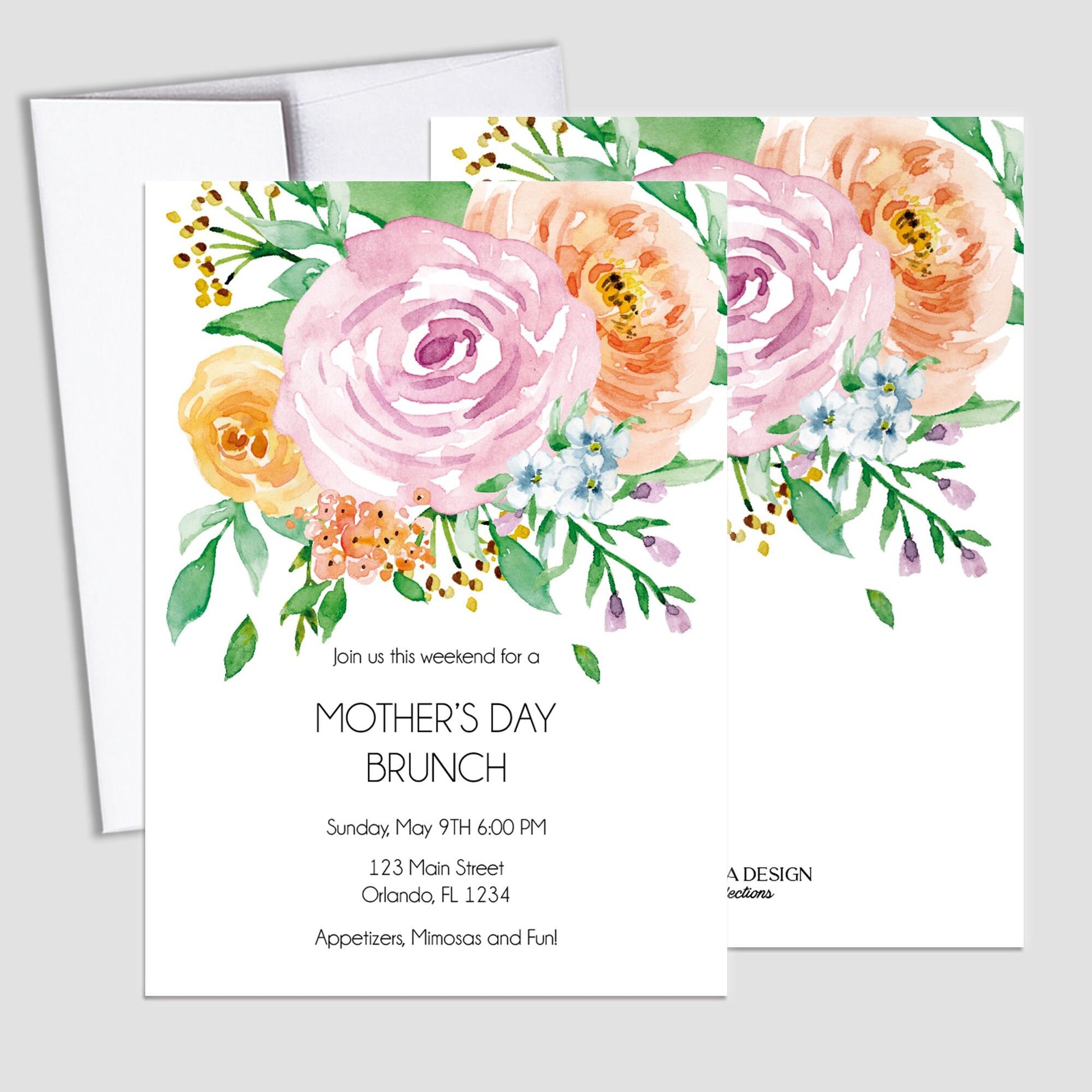 Floral Mother's Day Brunch Invitation, Printed Cards