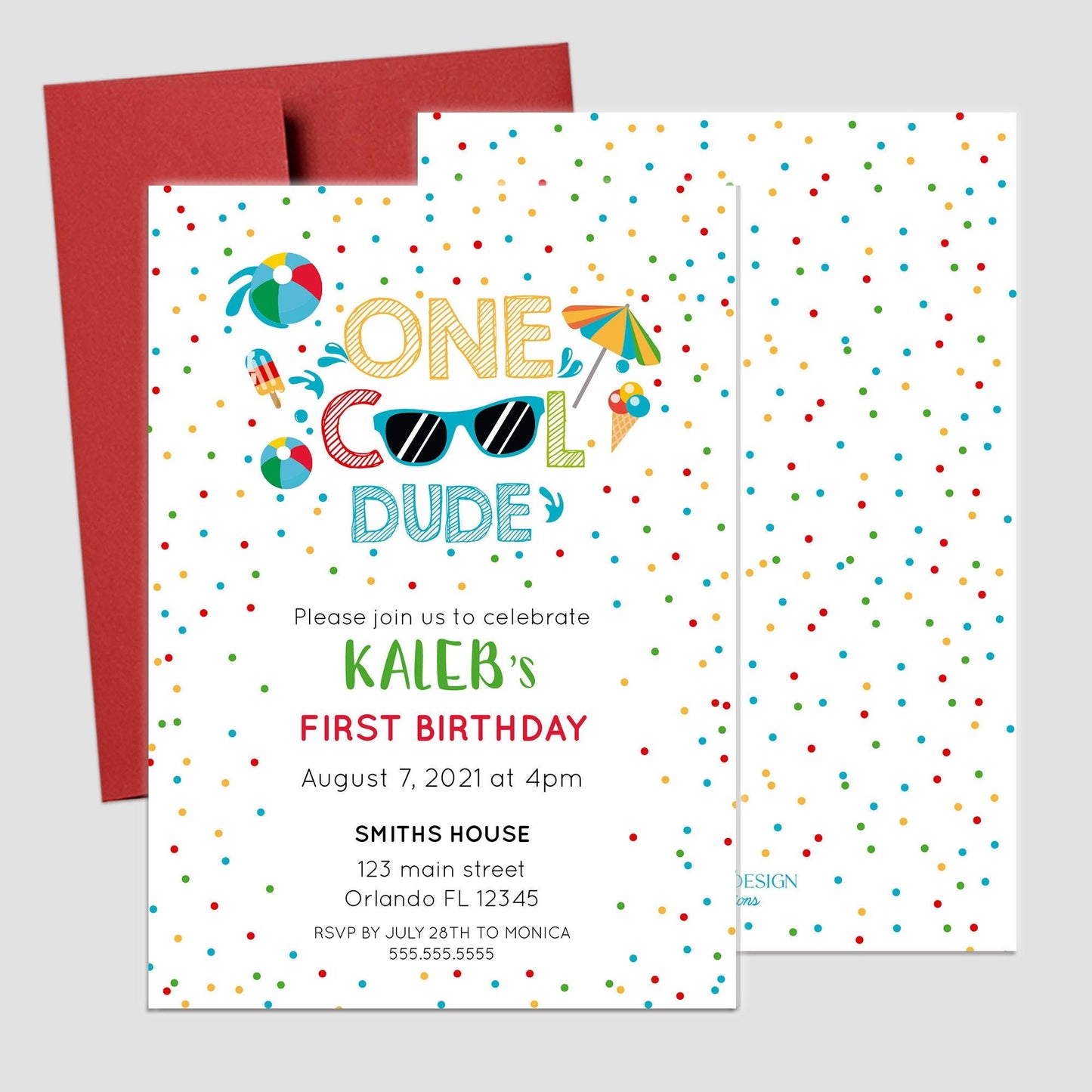 Cool Dude Birthday Invitation | Pool Party, Any Age