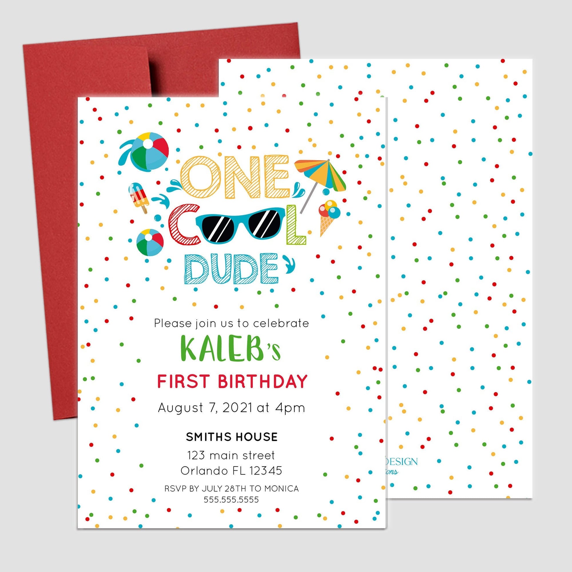 Cool Dude Birthday Invitation | Pool Party, Any Age