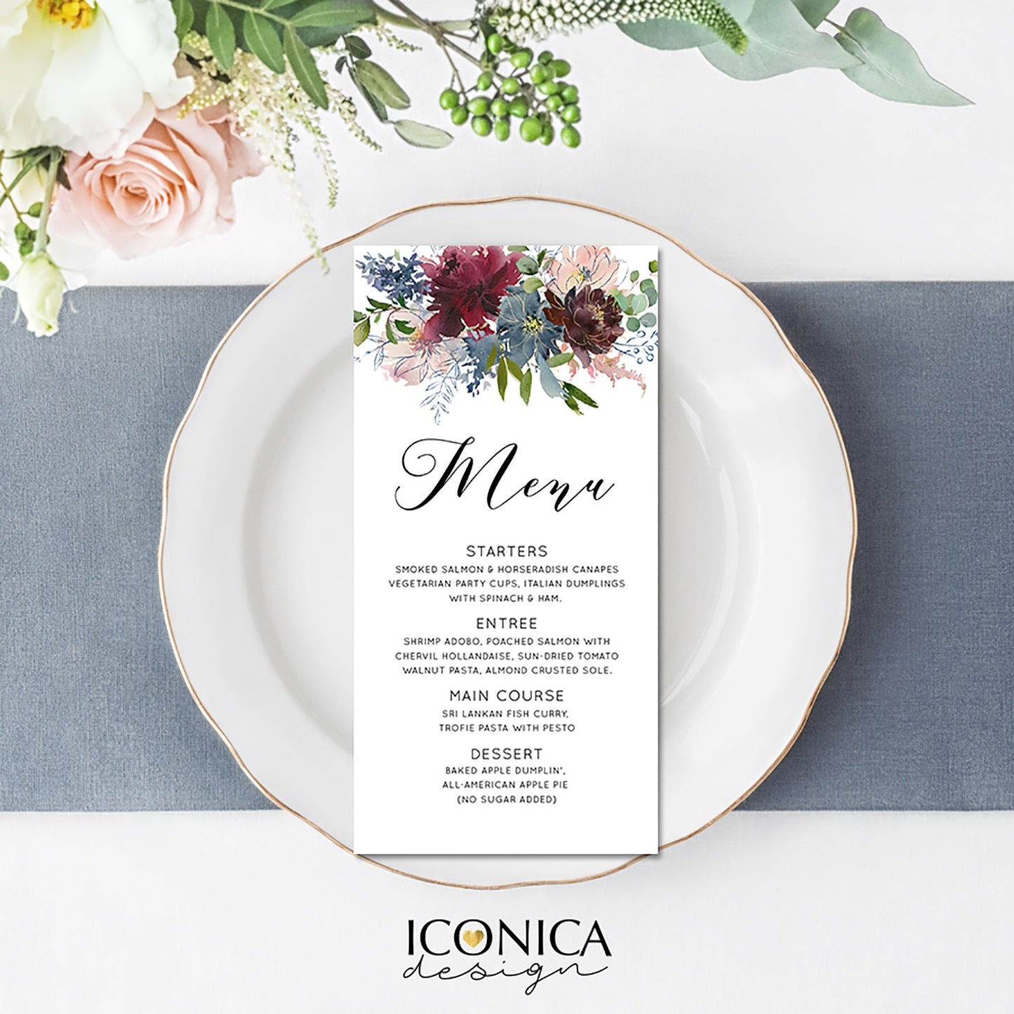 Menu Card – A La Carte Digital File – Made to Order