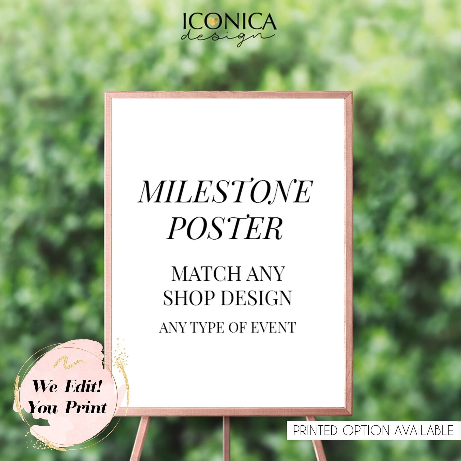 Milestones Board, First Birthday Sign – A La Carte Digital File – Made to Order