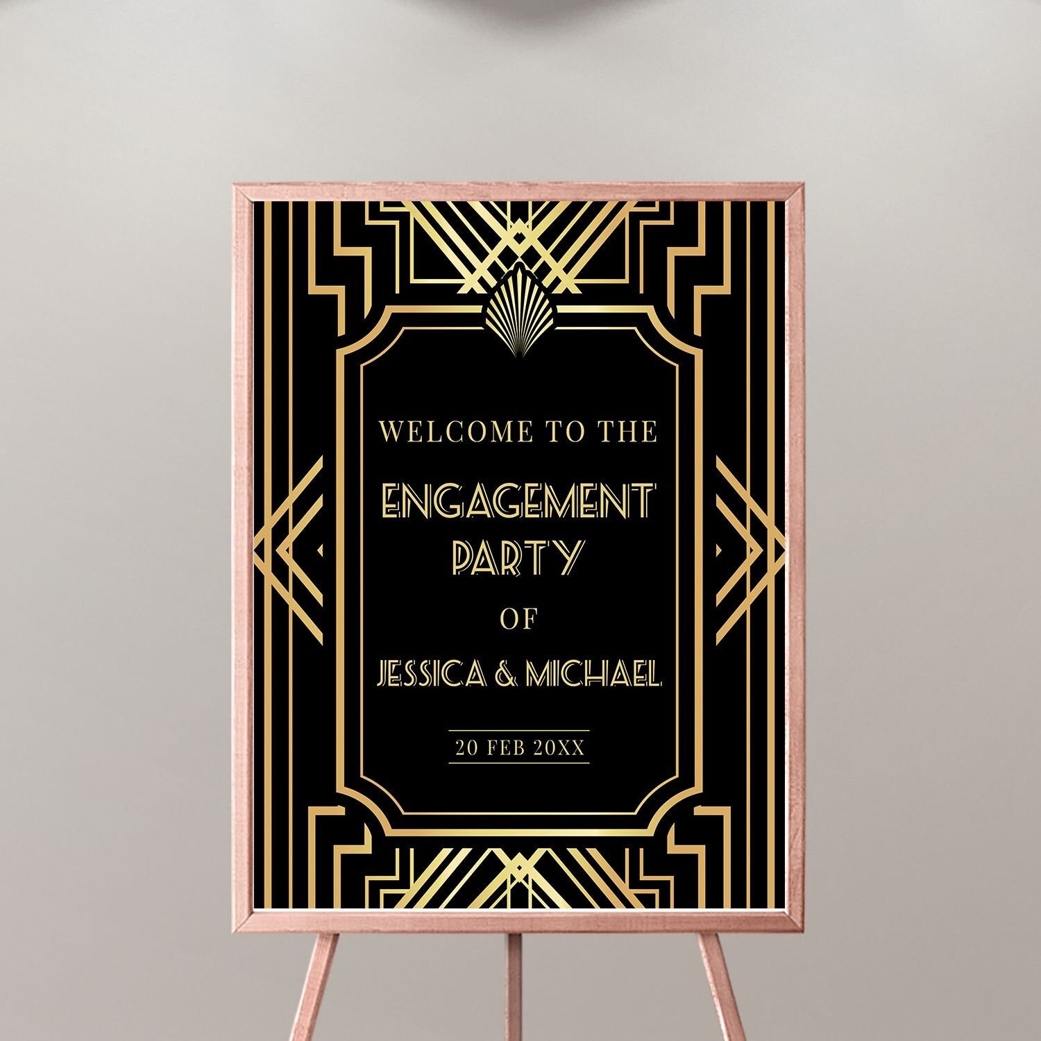 Personalized Gatsby Welcome Sign, Roaring Twenties Party Decor