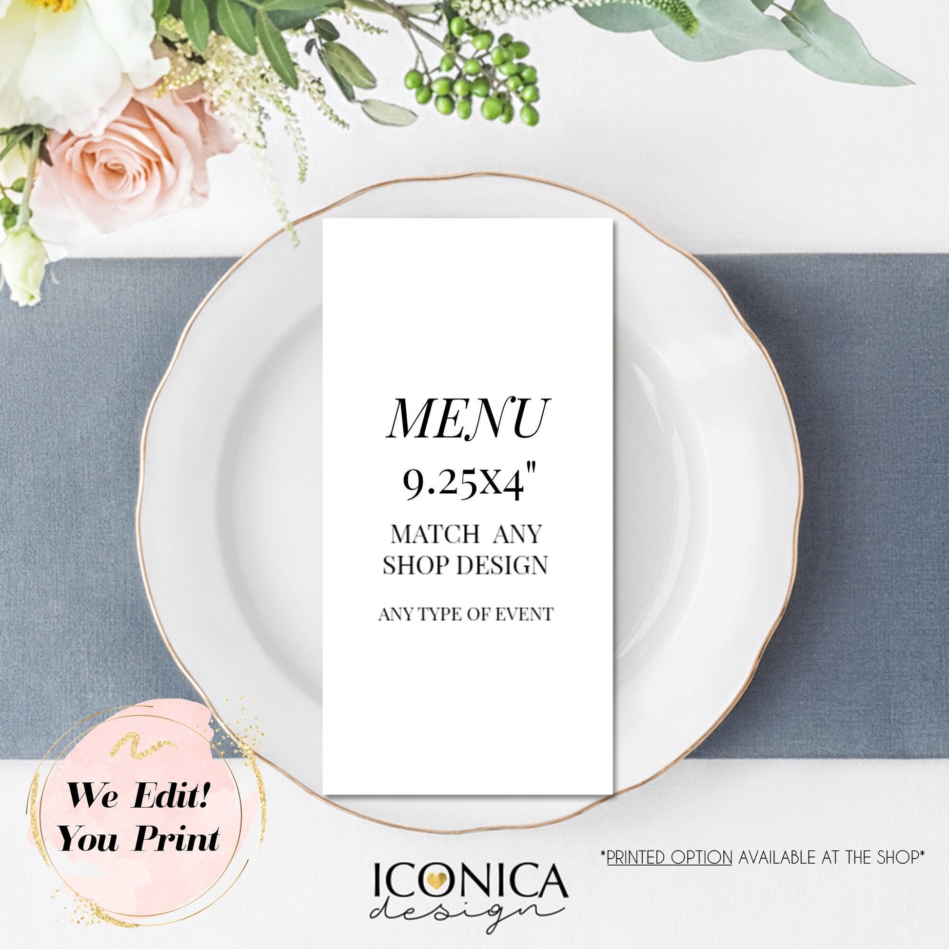 Menu Card – A La Carte Digital File – Made to Order