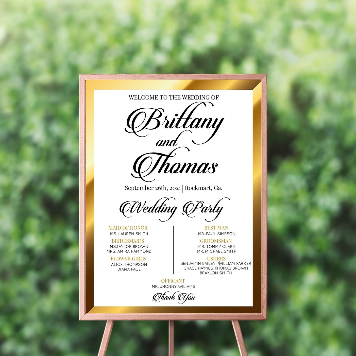 Custom Wedding Welcome Sign, Beige & Gold Decor
