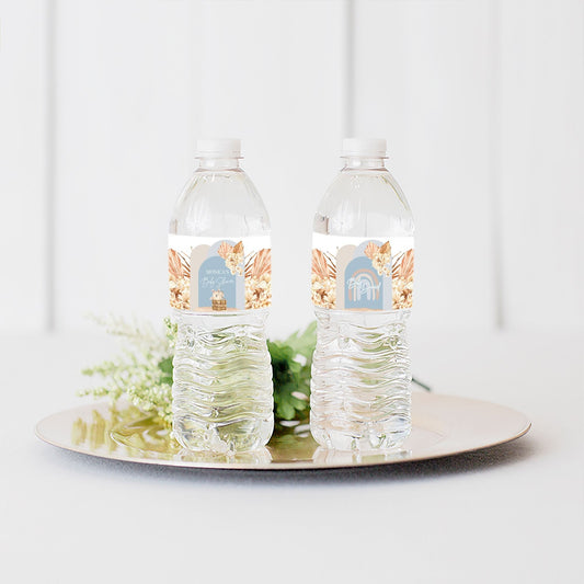 Boho Baby Shower Bottle Labels, Personalized, Printed