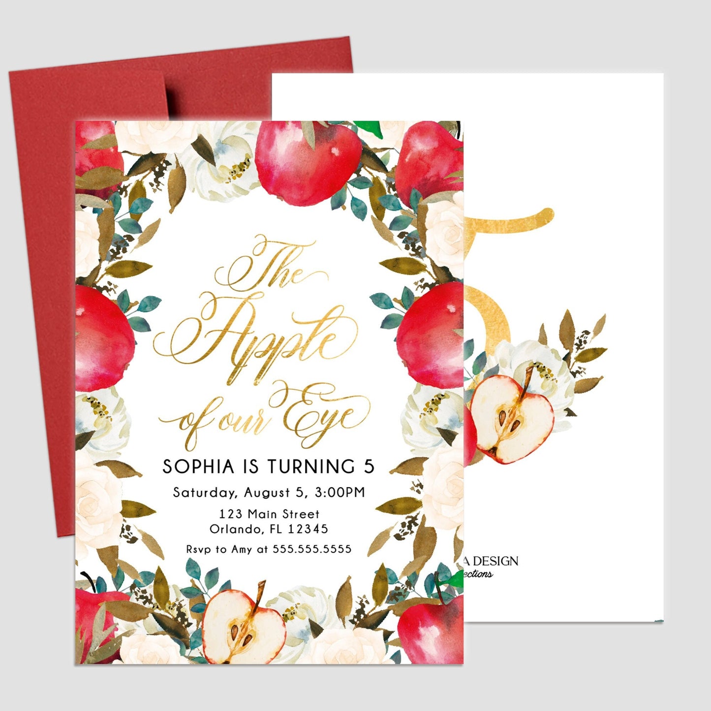 Apple Orchard Birthday Invitation, Fall Party Invites, Printed or Printable
