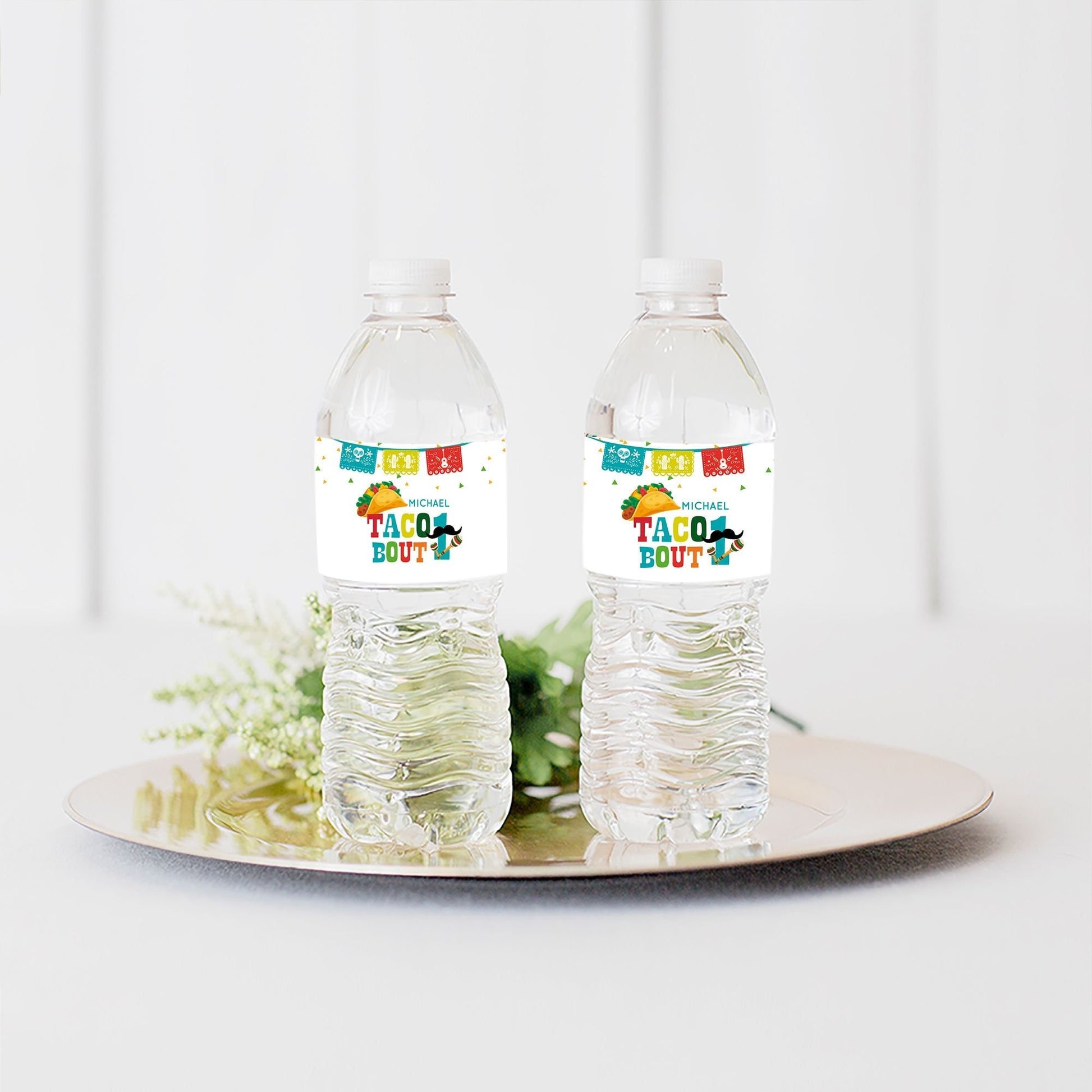 Personalized Taco 'Bout One Bottle Labels, Fiesta Theme