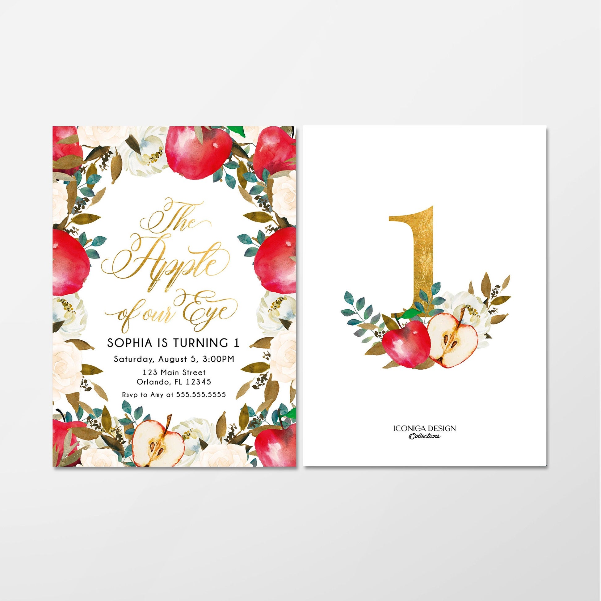 Apple Orchard Birthday Invitation, Fall Party Invites, Printed or Printable