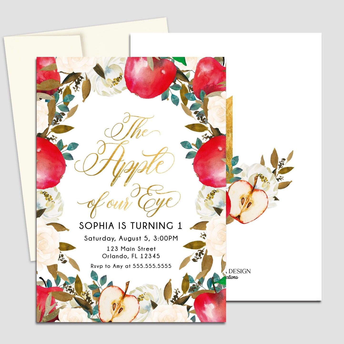 Apple Orchard Birthday Invitation, Fall Party Invites, Printed or Printable
