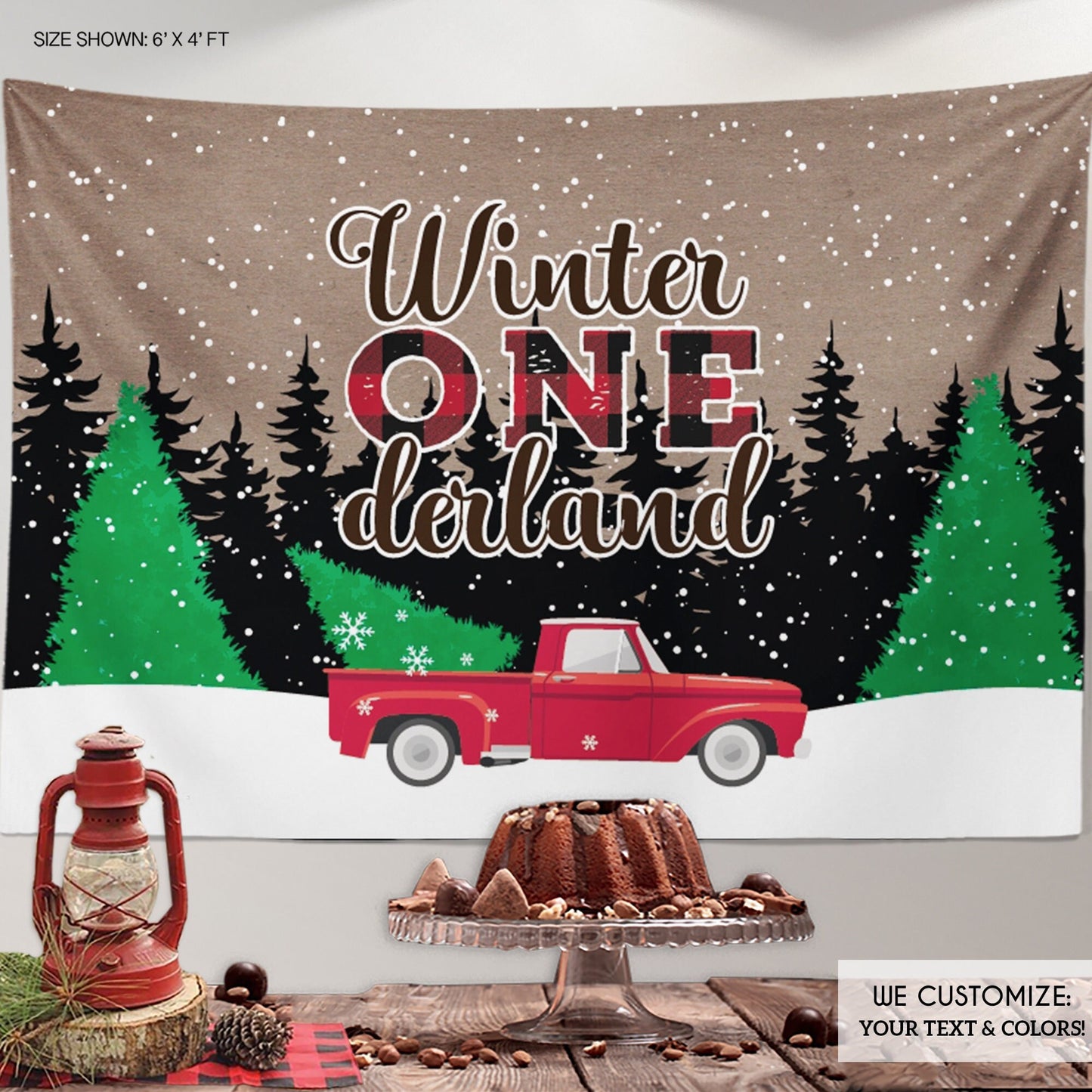 Winter ONEderland 1st Birthday Backdrop, Custom Winter Wonderland Decor
