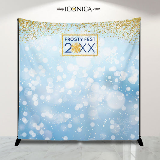 Winter Wonderland Party Backdrop, Personalized Holiday Photo Booth