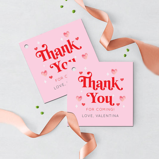 Personalized Valentine's Day Favor Tags, Thank You Labels