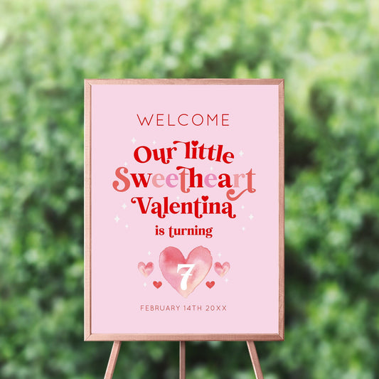 Personalized Valentine's Day Welcome Sign, Birthday Party Decor