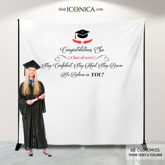 Personalized Graduation Photo Backdrop, Class of 2023 (Printed or Printable)