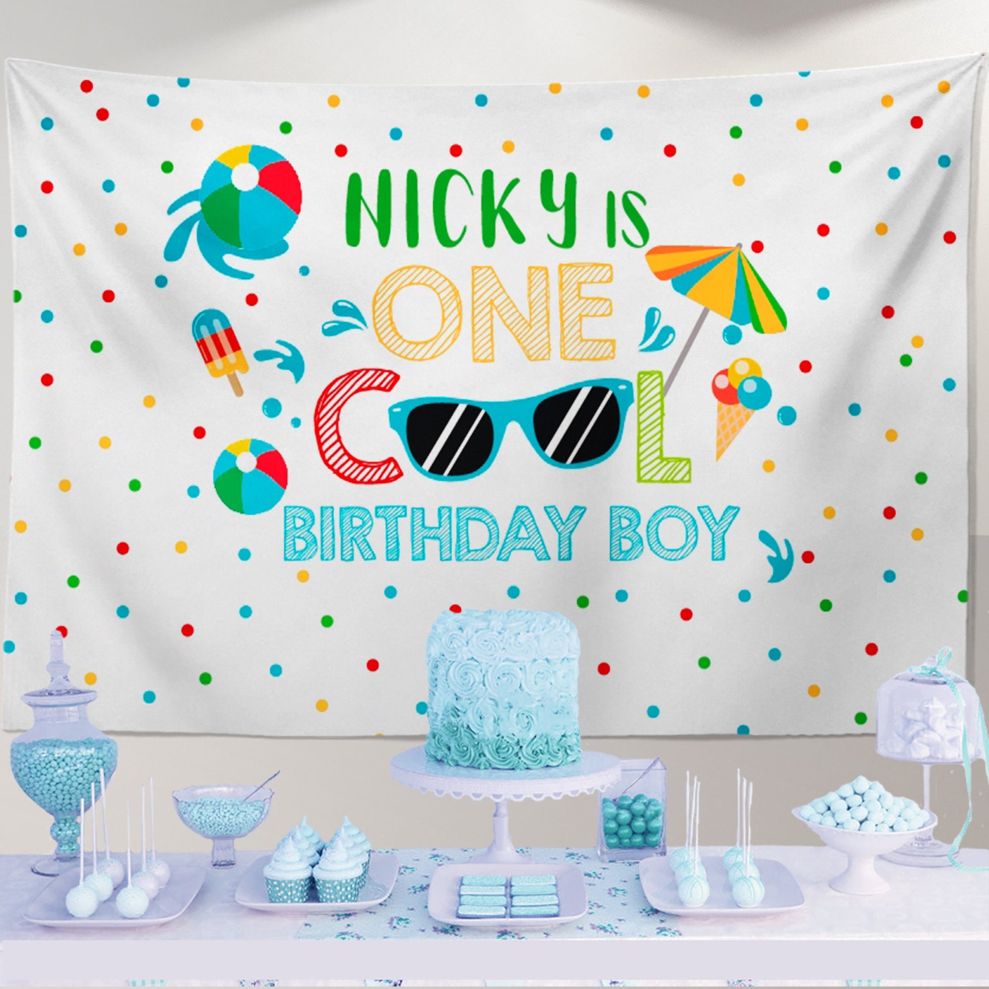 Rustic First Communion Backdrop, Navy Blue Stripes (Printed or Printable File)
