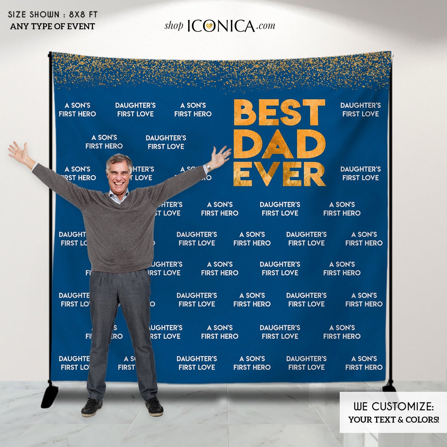Customizable Father's Day Backdrop, Birthday Party Photo Booth Decor