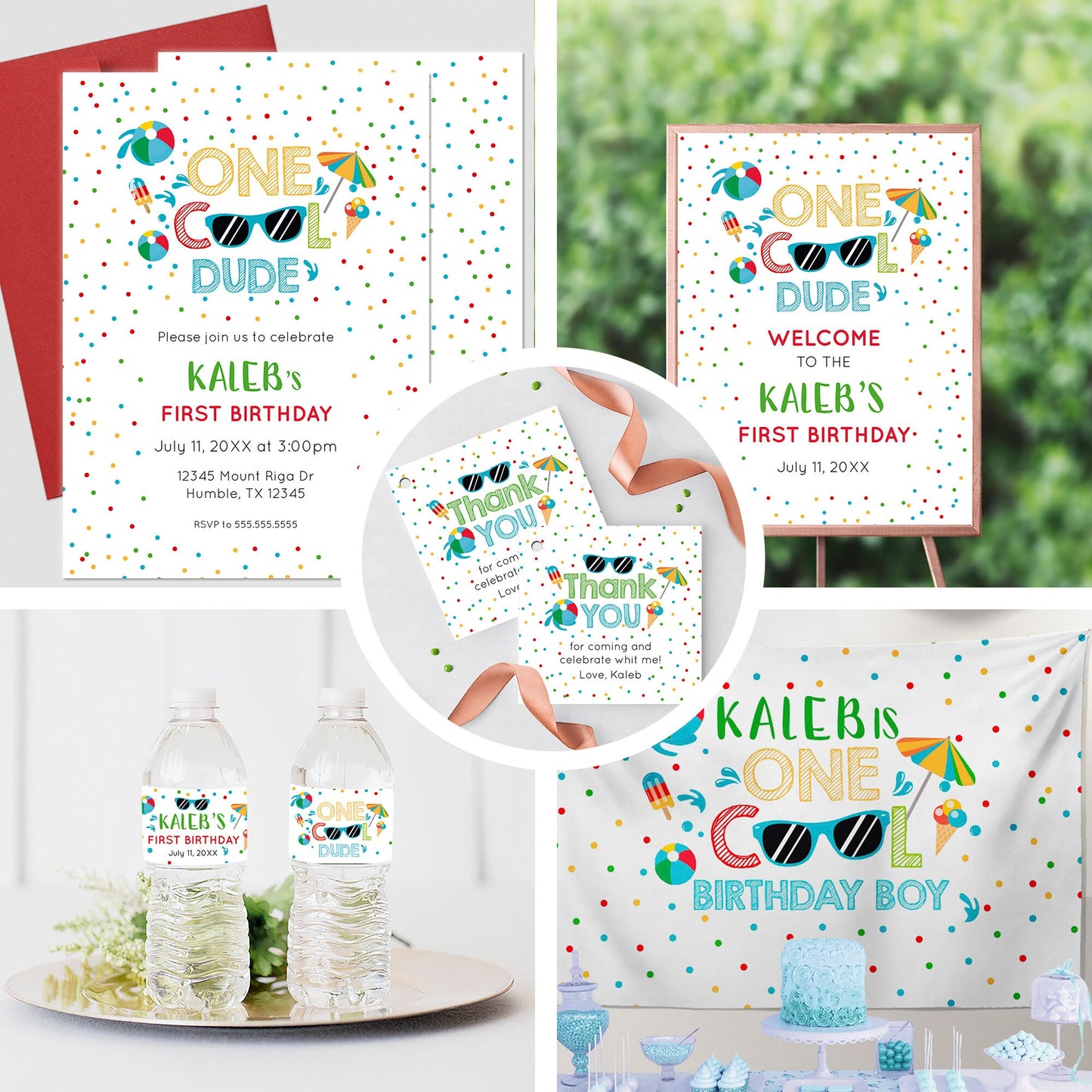 Cool Dude Birthday Invitation | Pool Party, Any Age