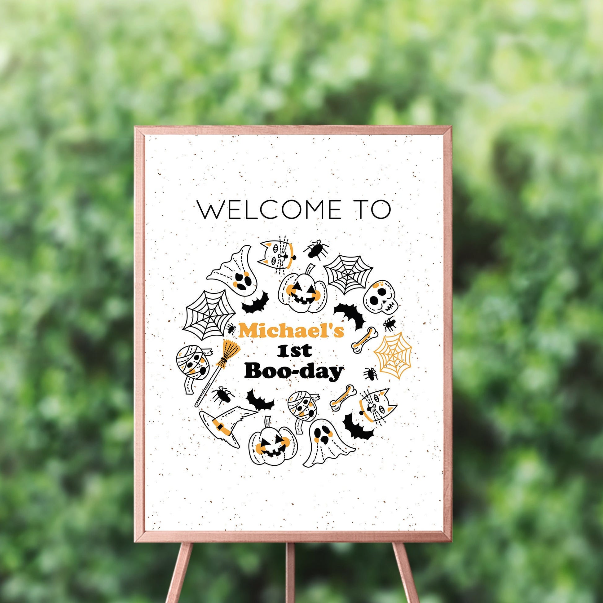 Halloween 1st Birthday Welcome Sign, Little Pumpkin First Boo-Day Decor