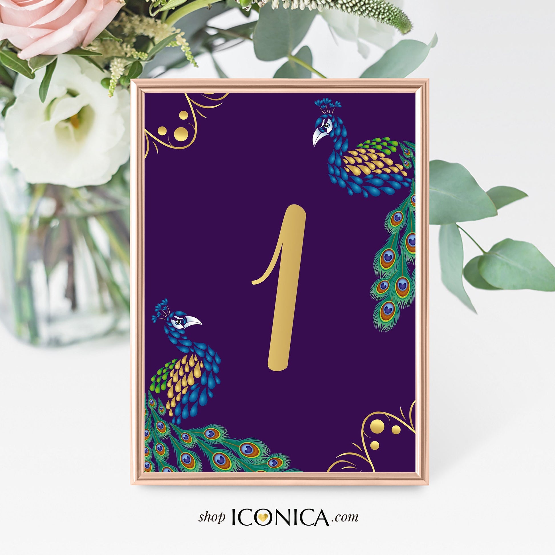 Peacock Table Numbers | Custom Event Decor (Printed or DIY File)