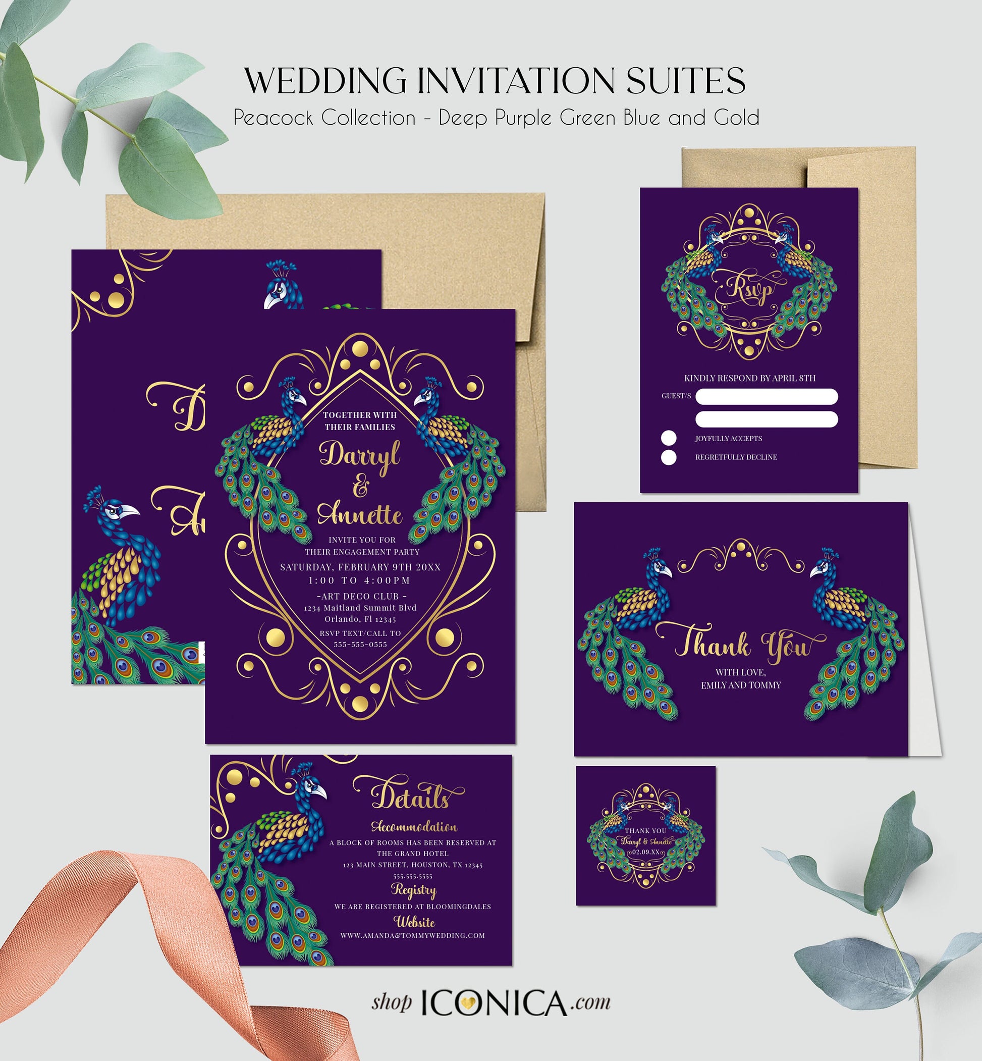 Peacock Table Numbers | Custom Event Decor (Printed or DIY File)