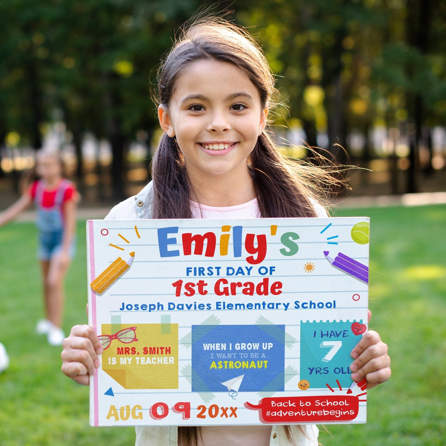 Personalized First Day of School Sign, Custom Grade Keepsake