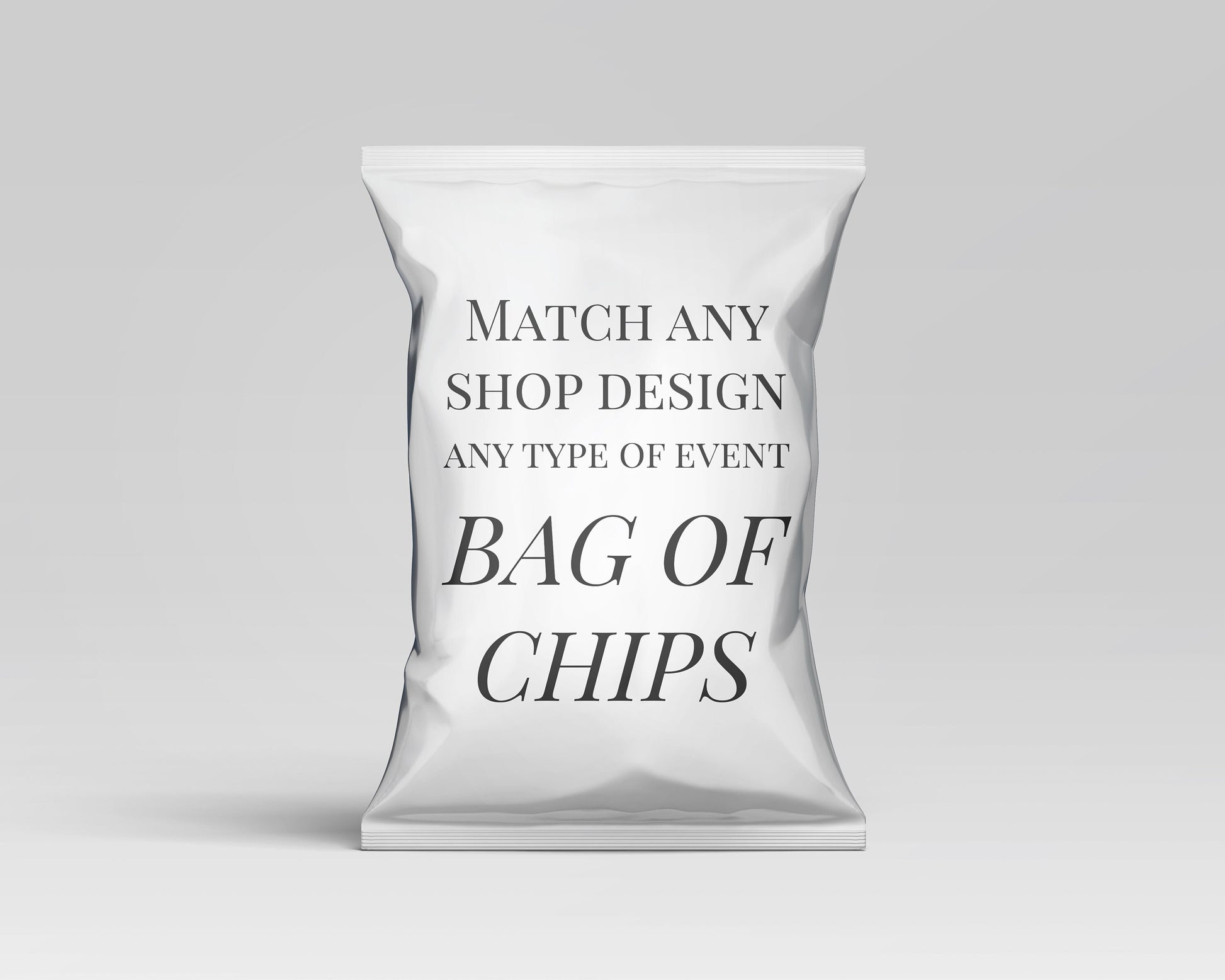 Chip Bag Wrapper Template, Party Favor Package – A La Carte Digital File – Made to Order