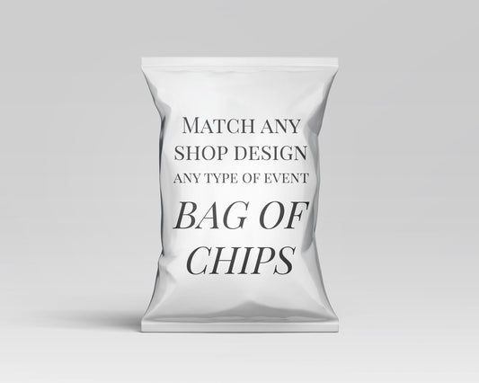 Chip Bag Wrapper Template, Party Favor Package – A La Carte Digital File – Made to Order