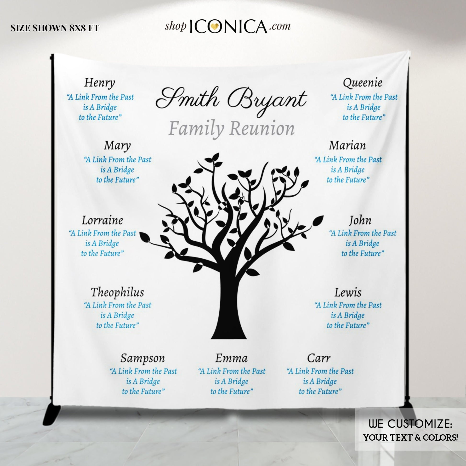 Custom Family Reunion Photo Backdrop, Family Tree Banner