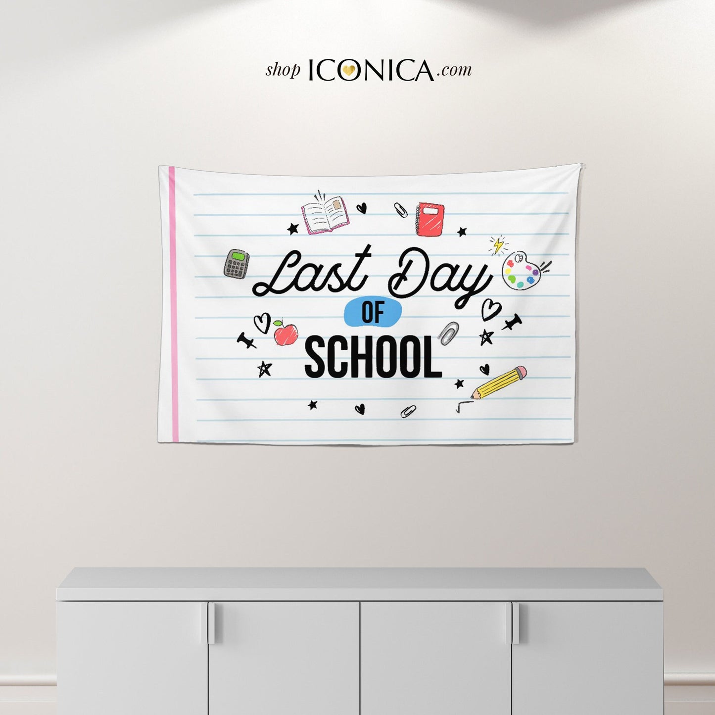 Personalized Last Day of School Backdrop, Photo Prop,  End of the school year banner