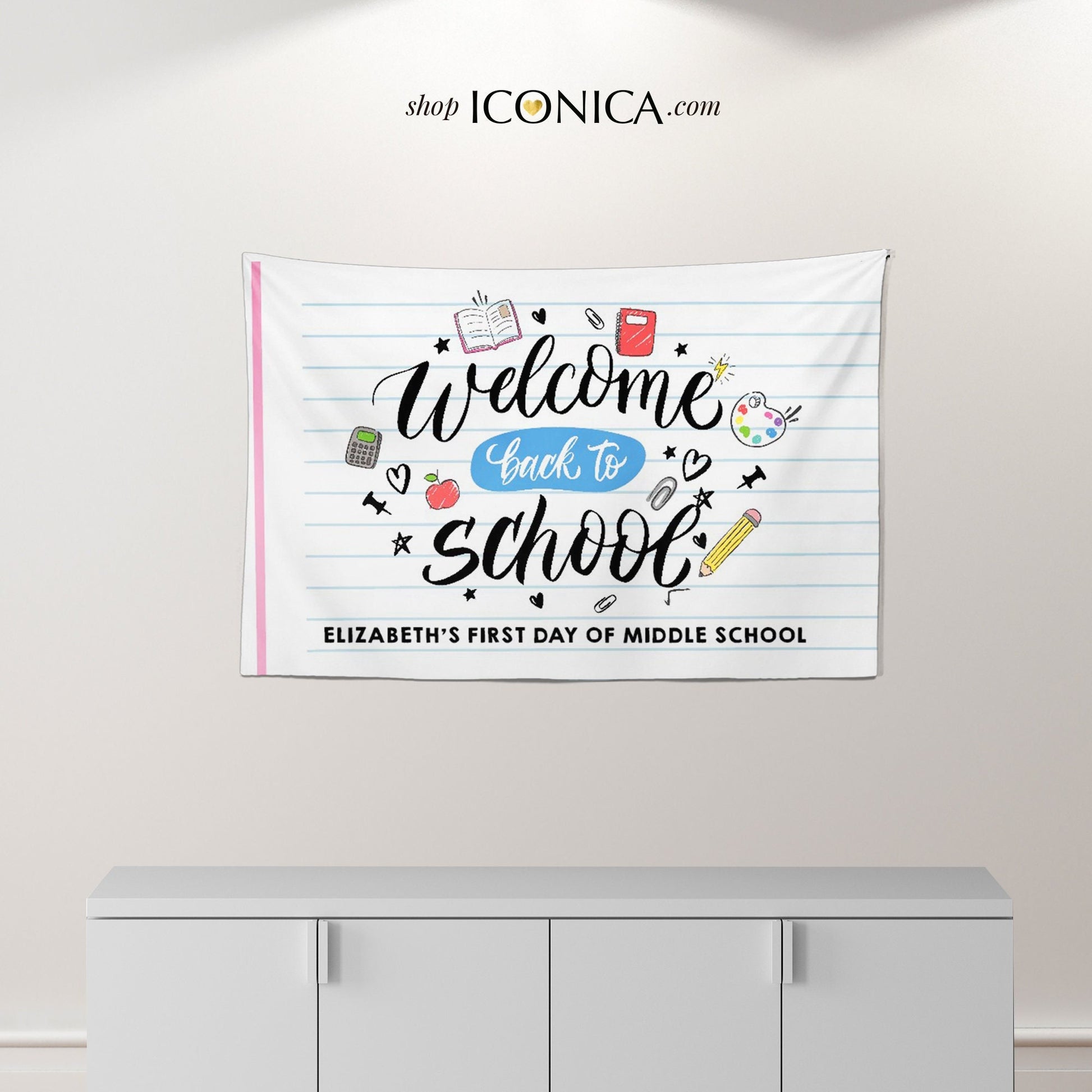 Personalized Back to School Banner, Photo Prop Backdrop