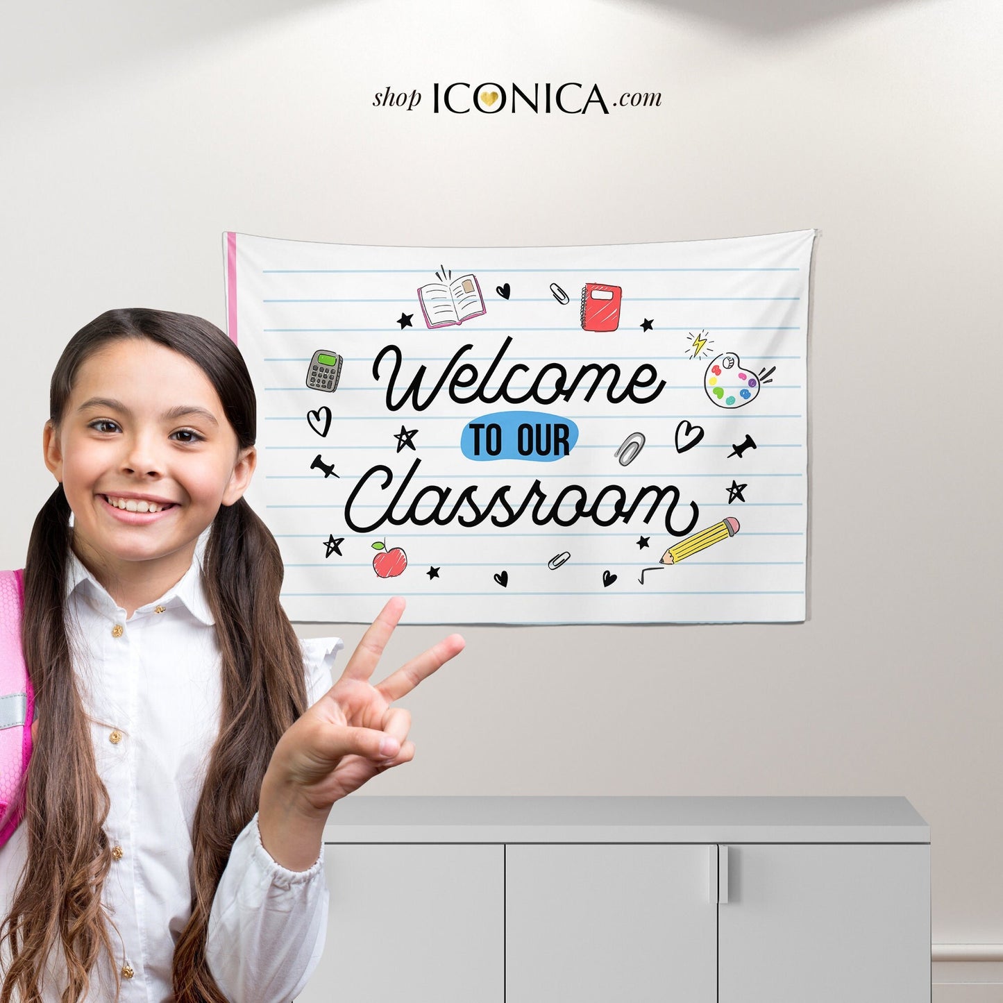 Personalized Welcome to Our Classroom Banner, Back to School Photo Prop