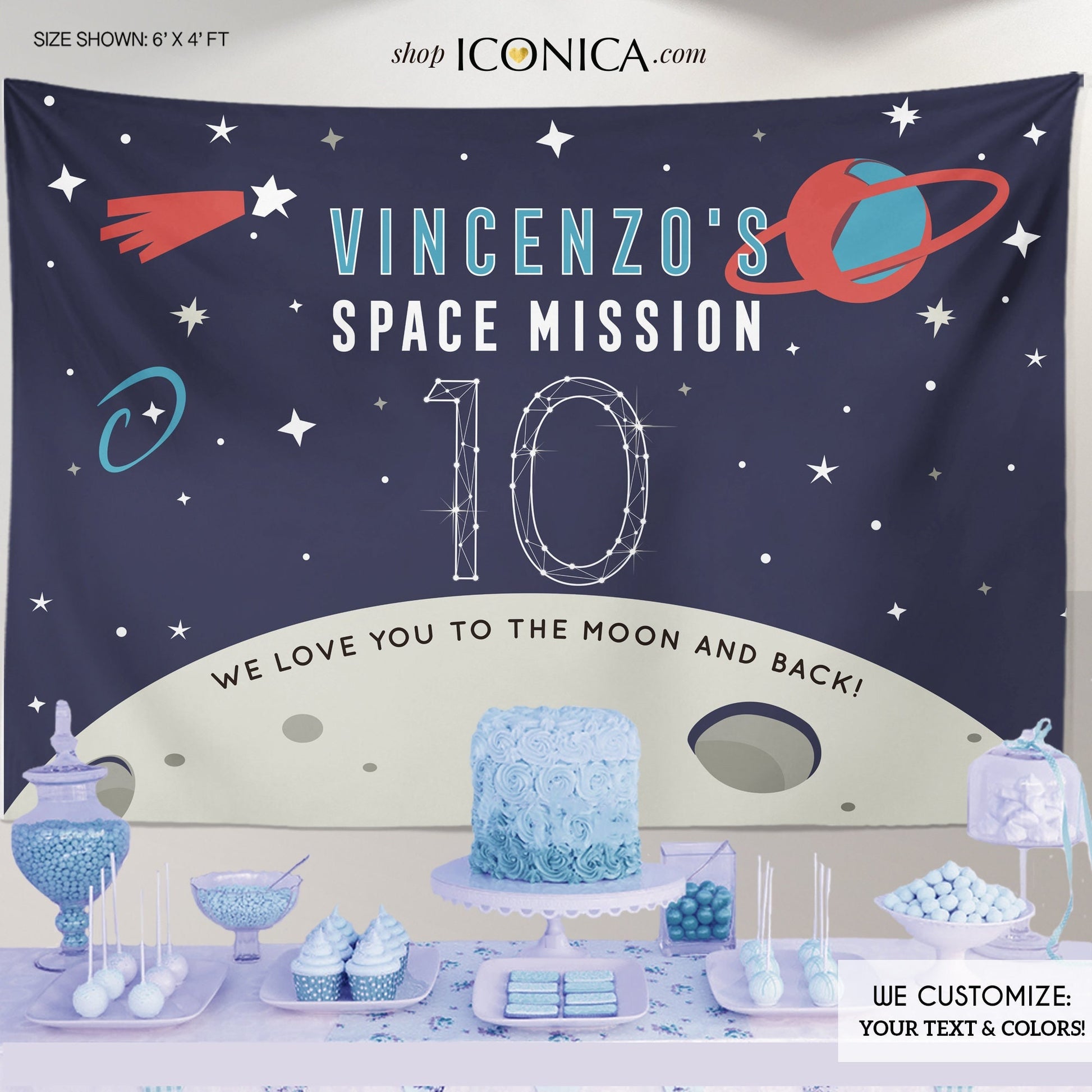 Galaxy Birthday Backdrop, Outer Space Party Decor
