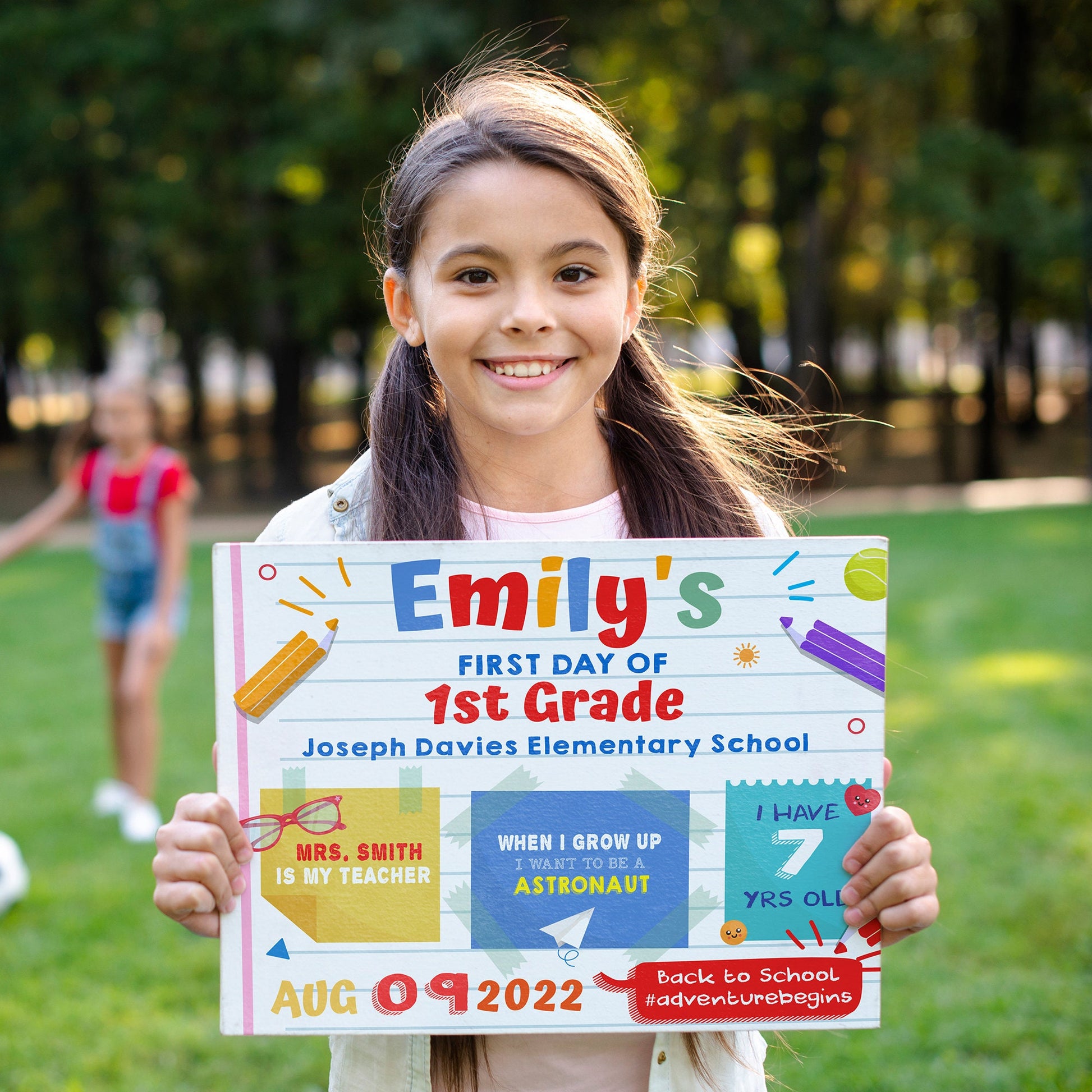 Personalized First Day of School Sign, Custom Grade Keepsake