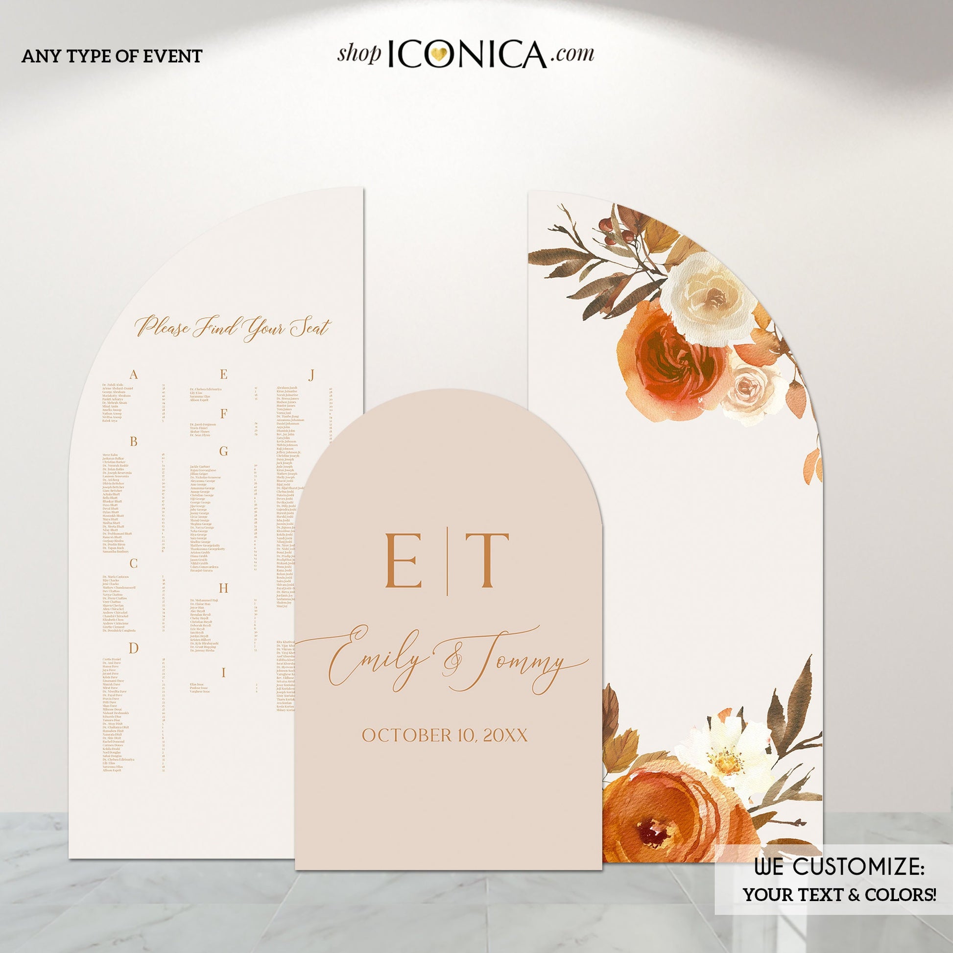 Arched Wedding Welcome Sign, Foam Board, Bridal Shower Decor