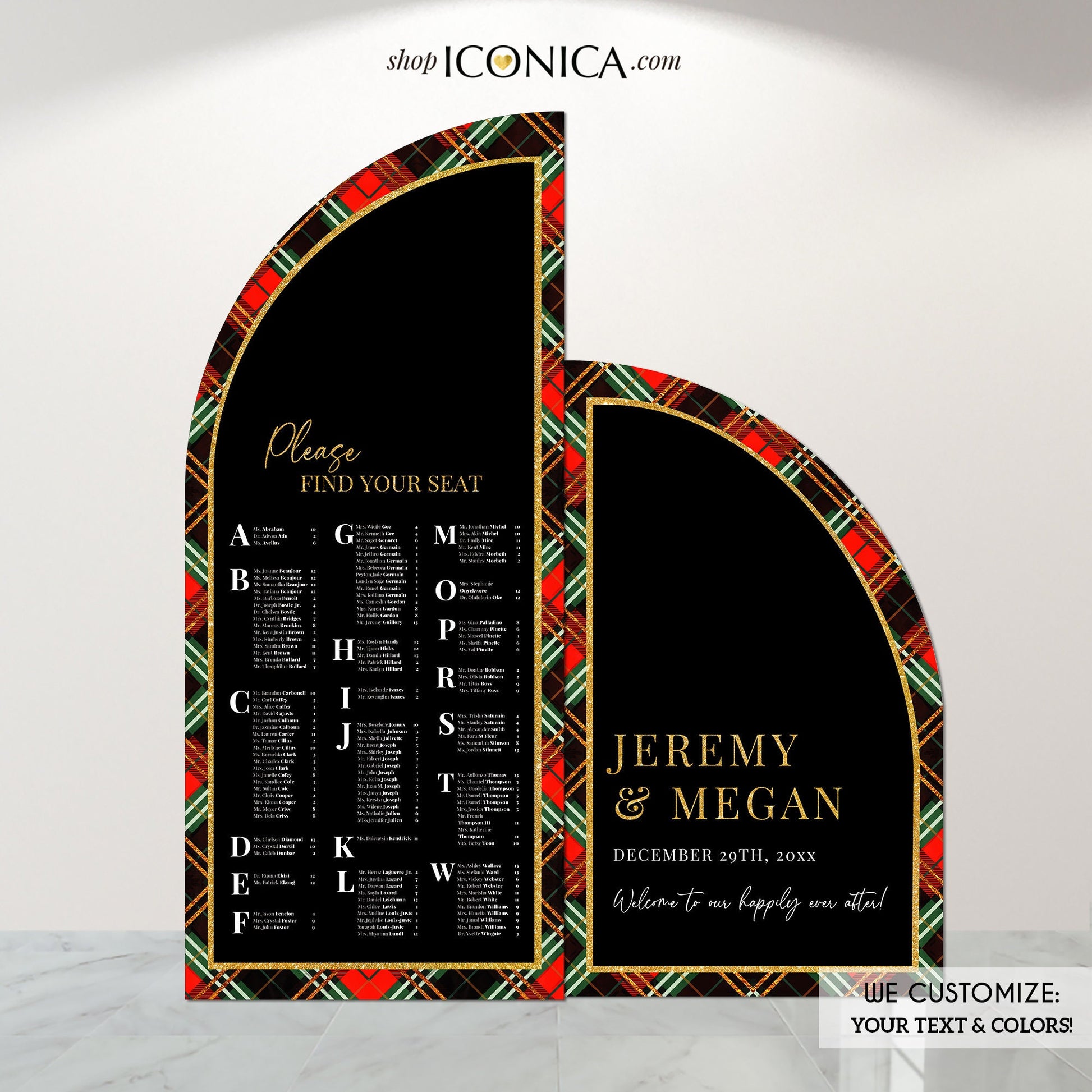 Custom Arch Foam Board Backdrop, Holiday Party Welcome Sign