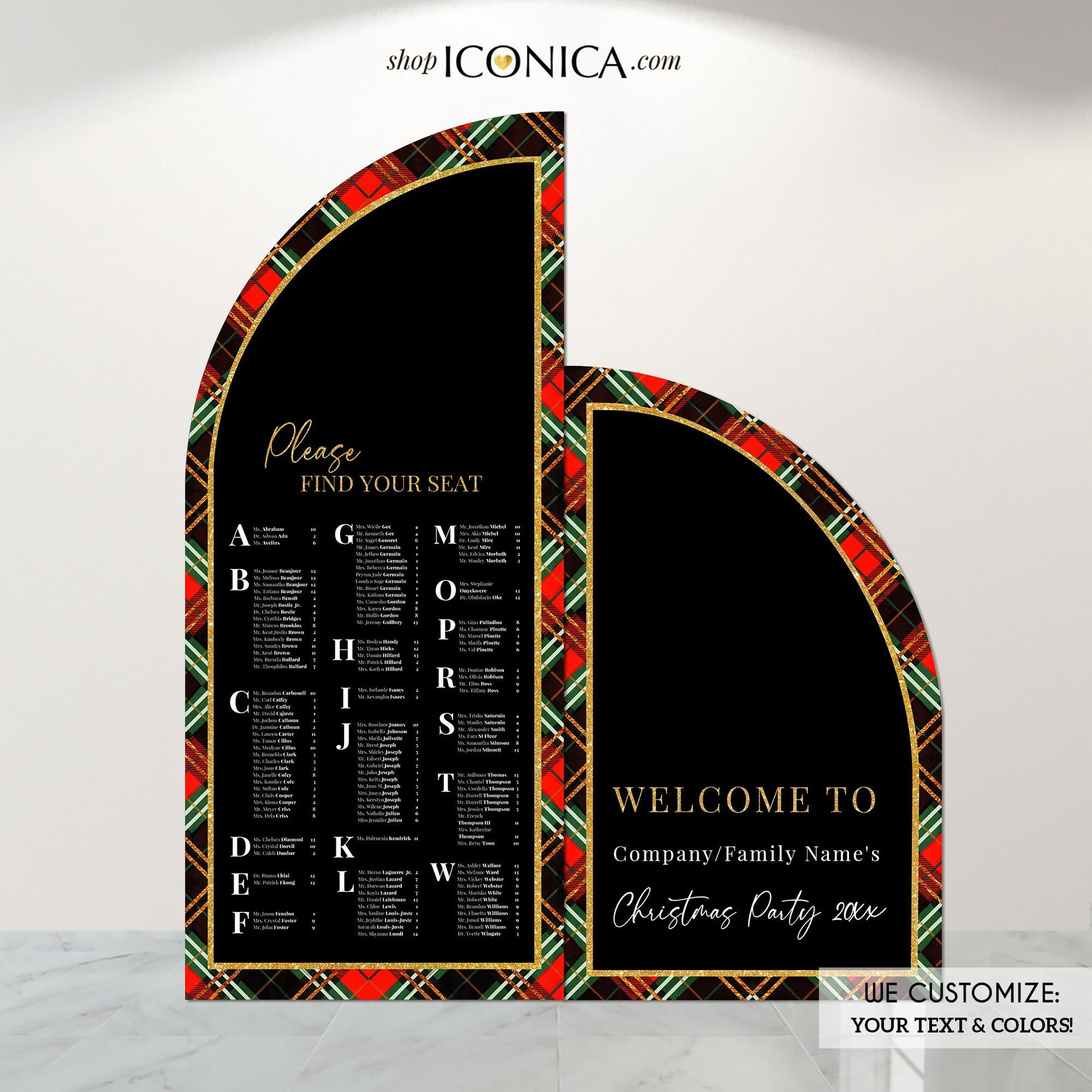 Custom Arch Foam Board Backdrop, Holiday Party Welcome Sign